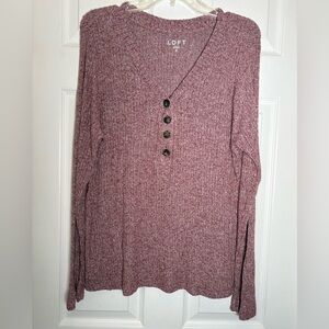 LOFT Women's Mauve Long Sleeve Top size XL